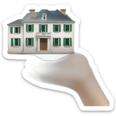 € bill in a hand with home in the background sticker
