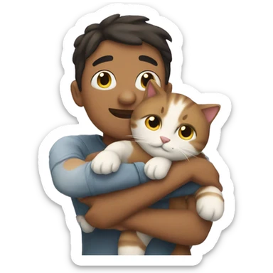 The person who hugged the cat sticker