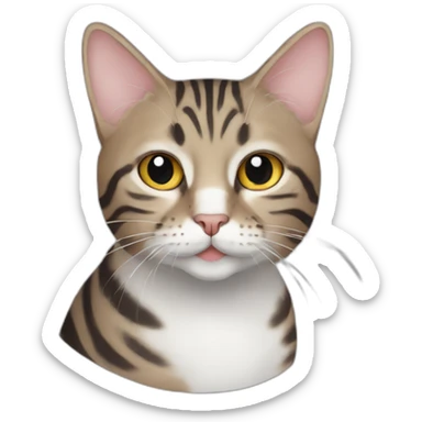 european cat with pinstripe tabby color sticker