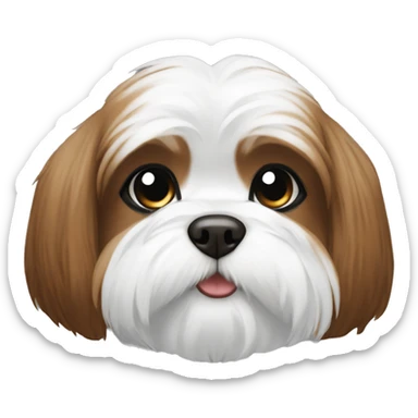 Shitzu dog female white and brown sticker