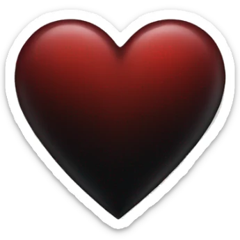 Dark-almost-black-red-heart sticker