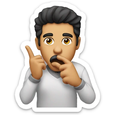 guy telling you to be quiet with finger in front of his mouth as asin to be quiet sticker