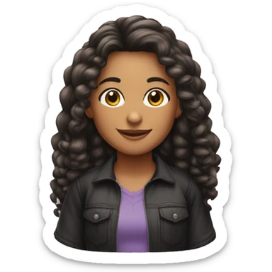 Menina gordinha com. Cabelos pretos e. Longos sorrindo sticker