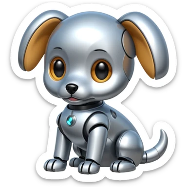 Pet-like robot,wagging tail, puppy face. sticker