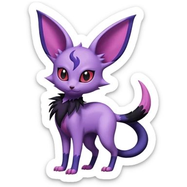 Espeon-Sneasel-Noibat-Fakémon-hybrid-creature (full body)  sticker