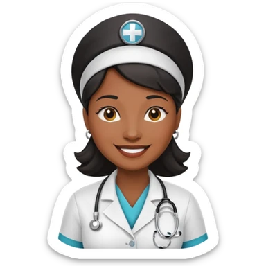 Black nurse boss sticker