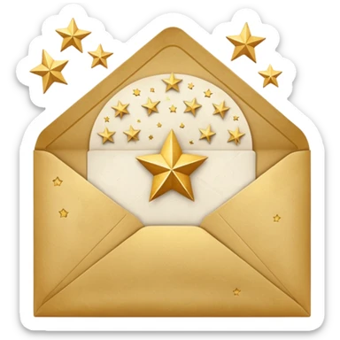 a beautiful old vintage  starry envelope white background sticker