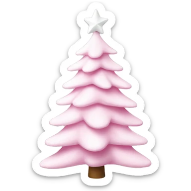 Pink white Christmas tree  sticker
