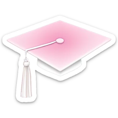 Graduation hat pink and white sticker