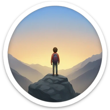 A person alone on a mountain  sticker