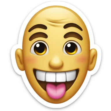 Winking emoji with pierced tongue sticker