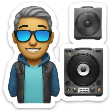 Dj locutor de radio divertido de música urbana sticker