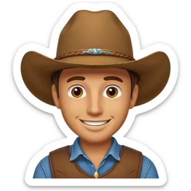 Cowboy tipping his hat sticker