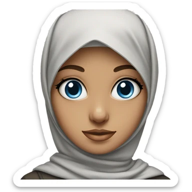 Blue-eyed girl in a hijab sticker