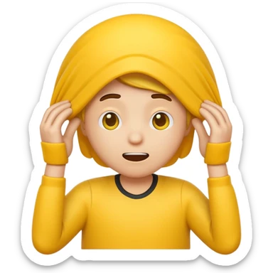 Shying emoji runing his head sticker