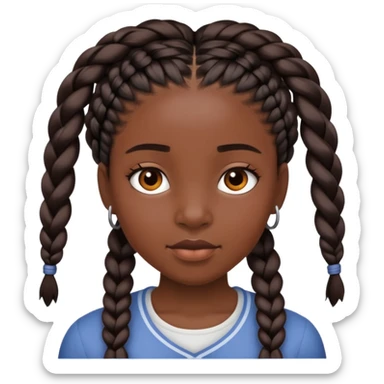 Black girl with braids sticker