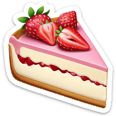 slice of strawberry cheesecake sticker