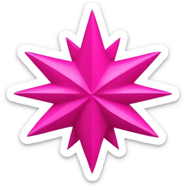 estrella plana con puntas redonda de color rosa fucsia sticker