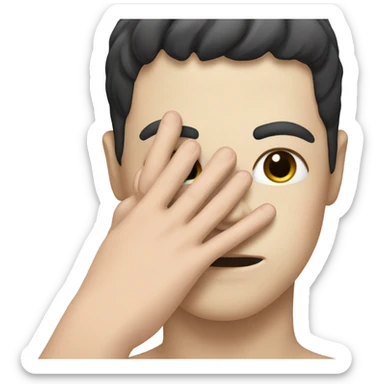 Head rub with white hands on black head sticker