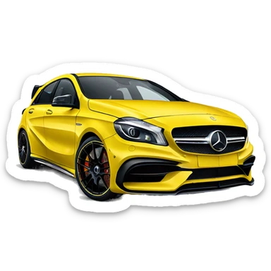 Mercedes amg a45 yellow sticker
