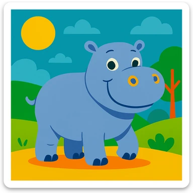 Hippopotamus sticker