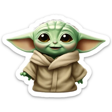 Baby yoda smiling  sticker