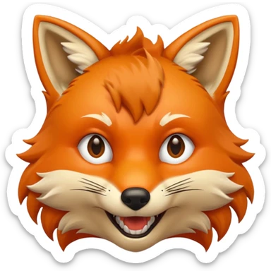 fox with bared teeth sticker