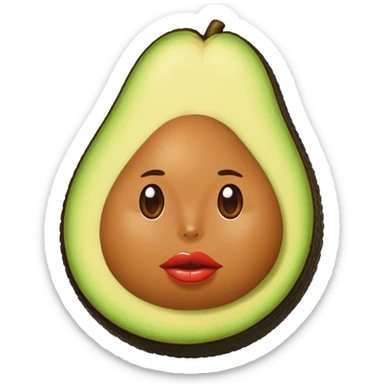  Avocado with big lips sticker