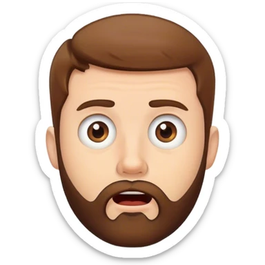 Family Guy man with short hair beard with no mustache surprised face sticker