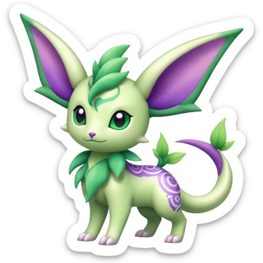 Shiny Exotic Cute Adorable Majestic Ethereal Sparkly Flygon-Espeon-Leafeon-Shaymin-Hybrid-Creature with pattern-markings sticker