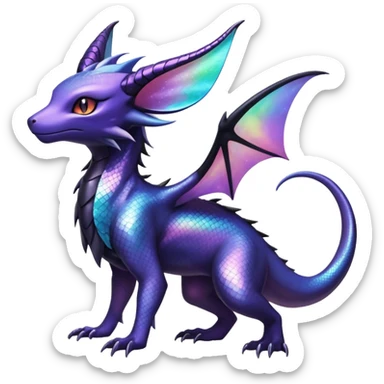 Shiny Ethereal Celestial Nebulae Salandit-Noivern-Espeon-Hybrid (Full body) sticker