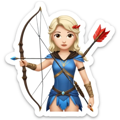 wo with eros clothes and arrows sticker