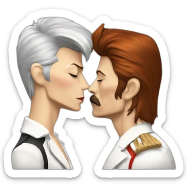 David Bowie kissing Freddie Mercury  sticker