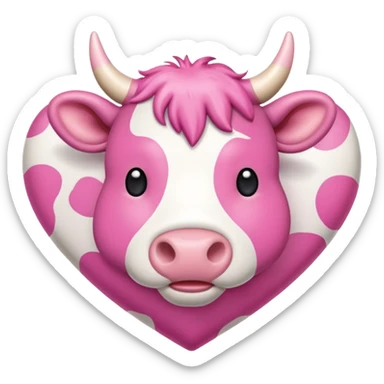 ultra realistic pink cow print heart sticker