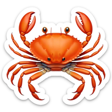 Cinematic Noble Baby Crab Portrait Emoji, Poised and curious, with a small, delicate carapace in vibrant hues, tiny, alert eyes on short stalks, and miniature, intricately detailed pincers, Simplified yet sharp and sophisticated features, highly detailed, glowing with a soft, coastal radiance, high shine, intelligent and determined, stylized with an air of seaside authority, focused and attentive, soft glowing outline, capturing the essence of a watchful and confident juvenile crustacean that appears ready to scuttle out of the screen with effortless charm! sticker