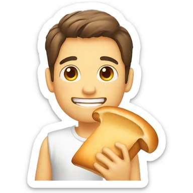 A 😀 Eating bread  sticker