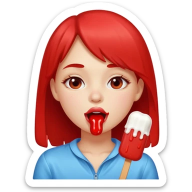 Girls licks popsicle  sticker