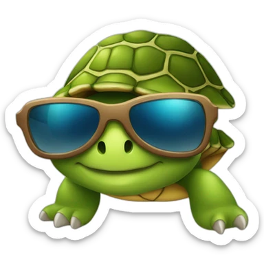 a turtle with sunglass sticker