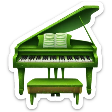 Green mossy piano sticker