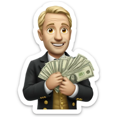 Photorealistic A British gentleman with money in his hand sticker