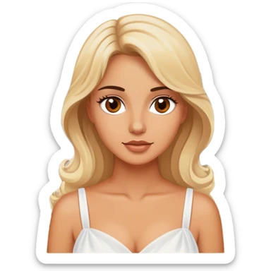 Luxury blonde model, brown eyes, honeymoon in Italy sticker