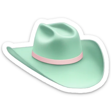 Pale mint cowboy hat with pale pink band sticker