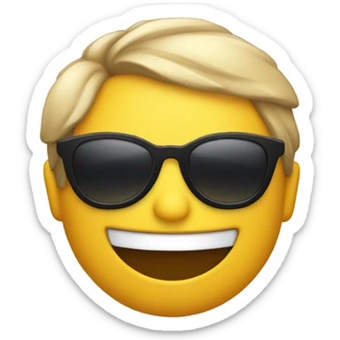 Emoji smiling hard with sunglasses  sticker