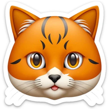 Kedi şeklinde Gülen bir yüz sticker