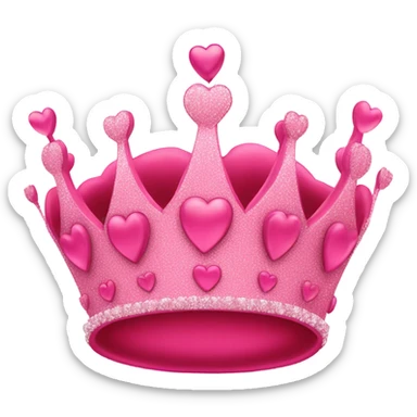 Crown with sparkly hearts  sticker