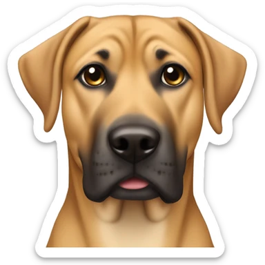 Black mouth cur face no neck sticker