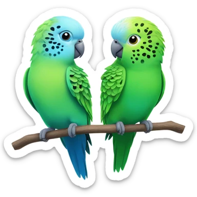2 green budgies 2 blue budgies  sticker