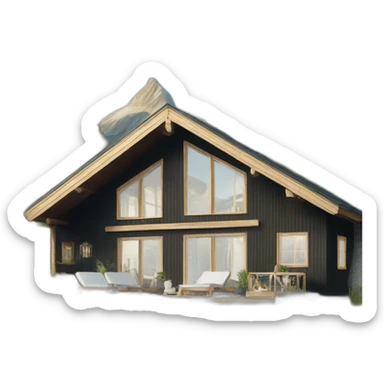 luxurious scandinavian summer house sticker