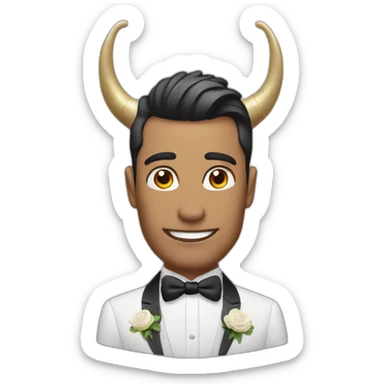groom with two horns sticker
