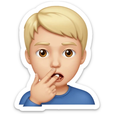 Una carita mordiéndose el dedo  sticker